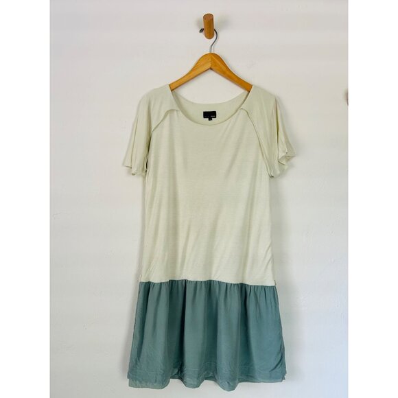 Fendi Women's Size 44 Two-Tone Drop Waist Short Sleeve Dress Ivory & Sage Green - Picture 6 of 11